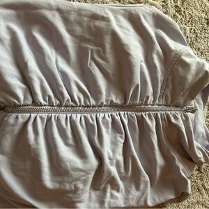 Energie Lavender Strapless Ruched Bandeau Top with Gold Logo